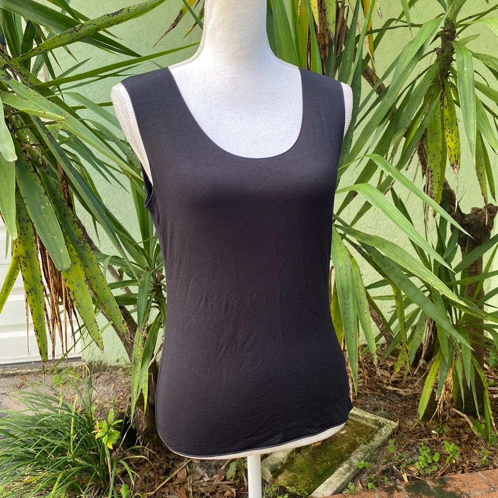 Armani Black Thick Strap Tank Top